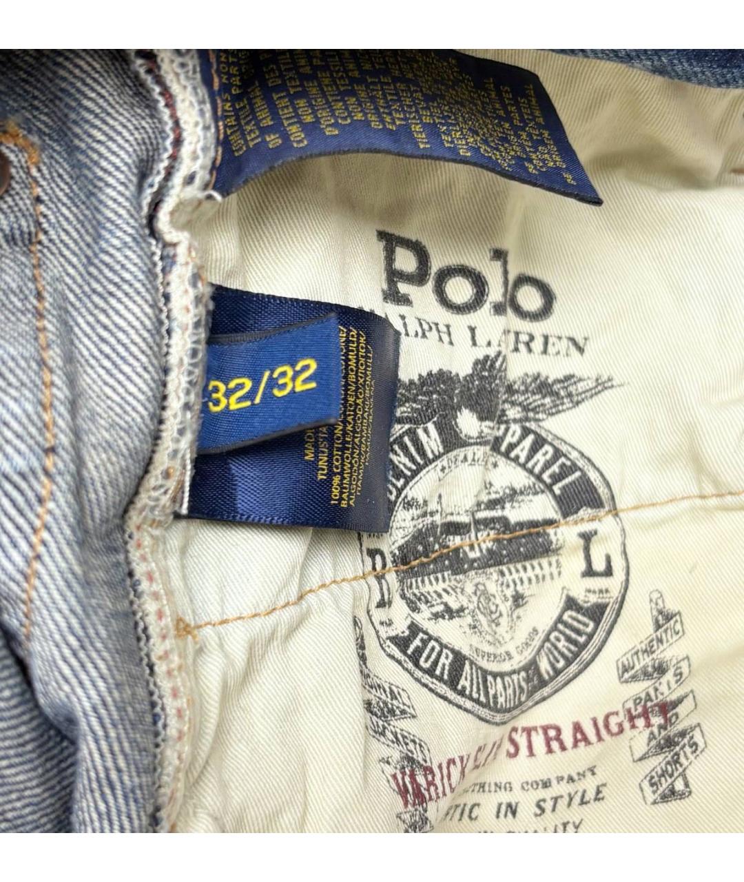 POLO RALPH LAUREN Синие хлопковые прямые джинсы, фото 5