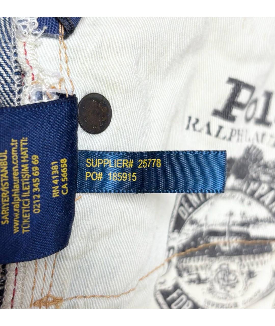 POLO RALPH LAUREN Синие хлопковые прямые джинсы, фото 4