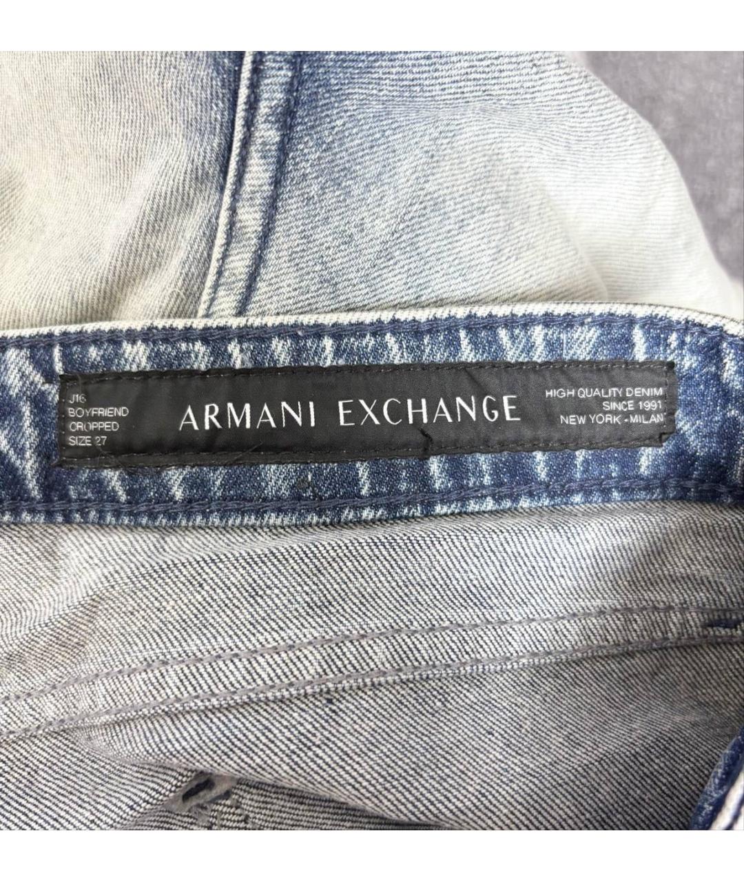 ARMANI EXCHANGE Синие хлопковые прямые джинсы, фото 6
