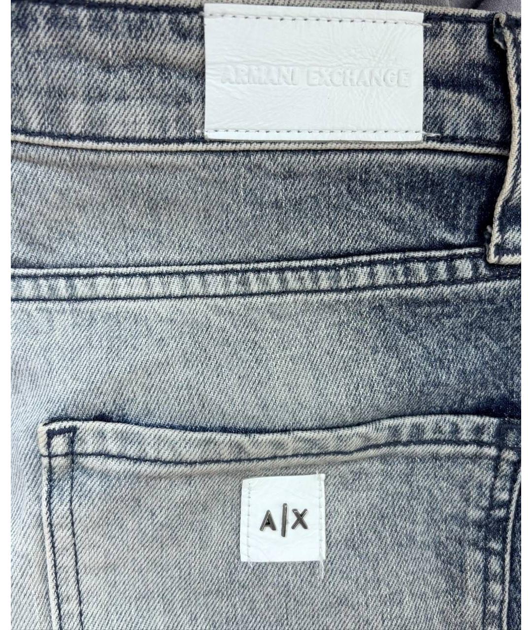 ARMANI EXCHANGE Синие хлопковые прямые джинсы, фото 4