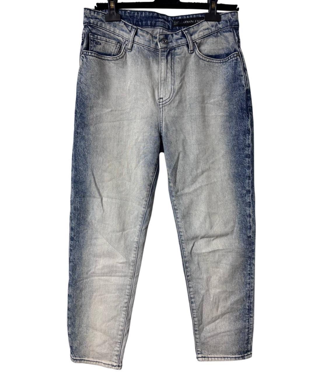 ARMANI EXCHANGE Синие хлопковые прямые джинсы, фото 7