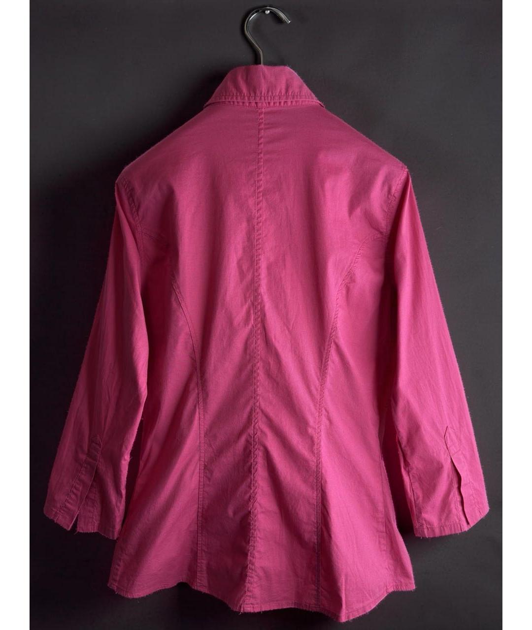 SAINT LAURENT Розовая хлопко-эластановая рубашка, фото 4
