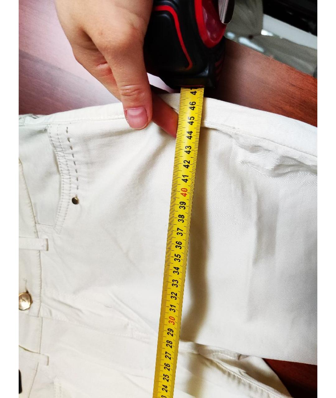 TRUSSARDI JEANS Бежевые хлопко-эластановые джинсы слим, фото 5