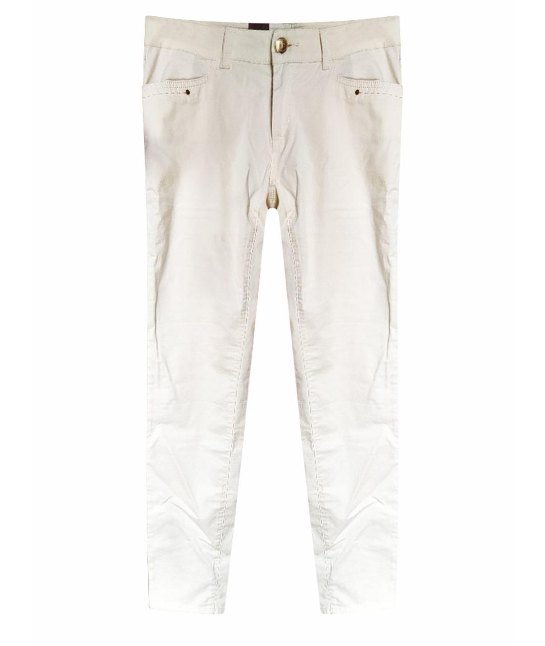TRUSSARDI JEANS Бежевые хлопко-эластановые джинсы слим, фото 1