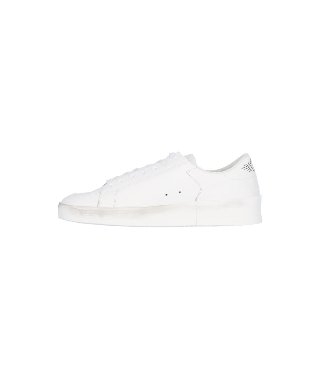 GOLDEN GOOSE Белые кожаные низкие кроссовки / кеды, фото 3
