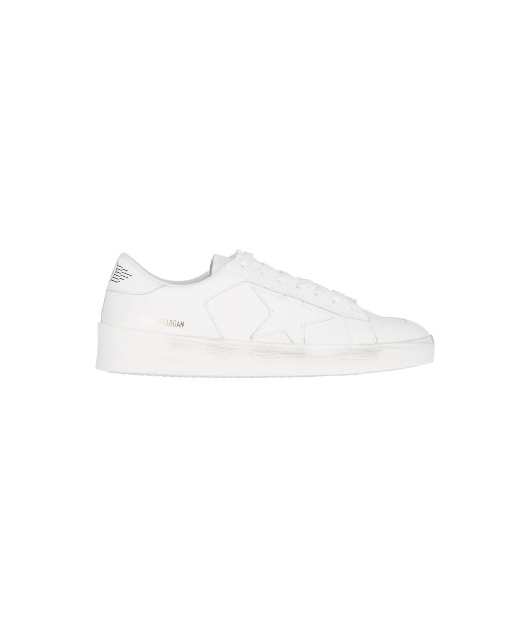 GOLDEN GOOSE Белые кожаные низкие кроссовки / кеды, фото 1