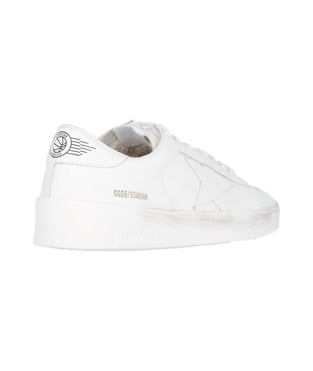 GOLDEN GOOSE Белые кожаные низкие кроссовки / кеды, фото 4