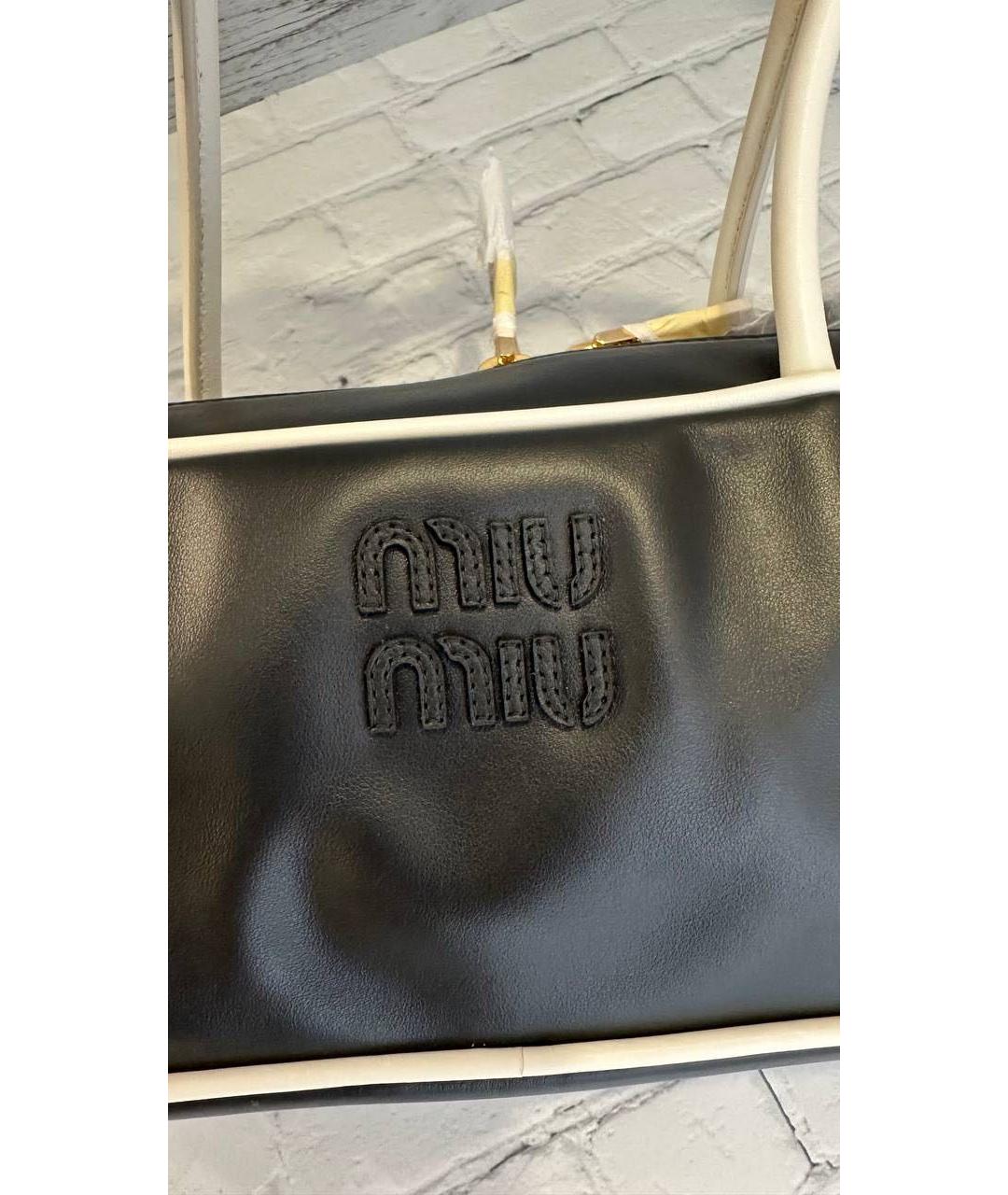 MIU MIU Черная кожаная сумка с короткими ручками, фото 8