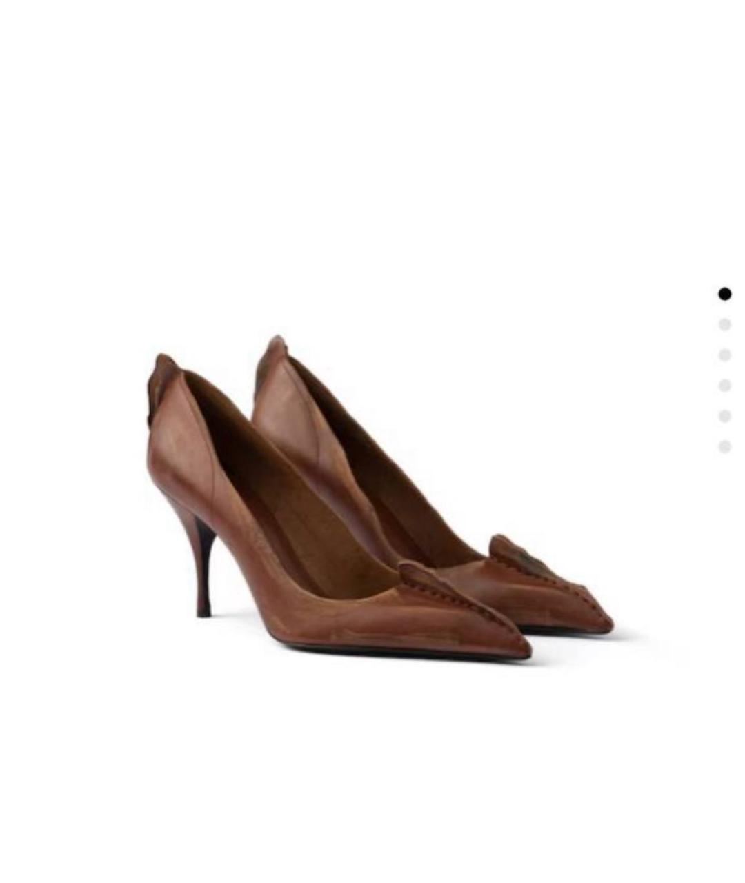 PRADA Коричневые кожаные туфли, фото 2