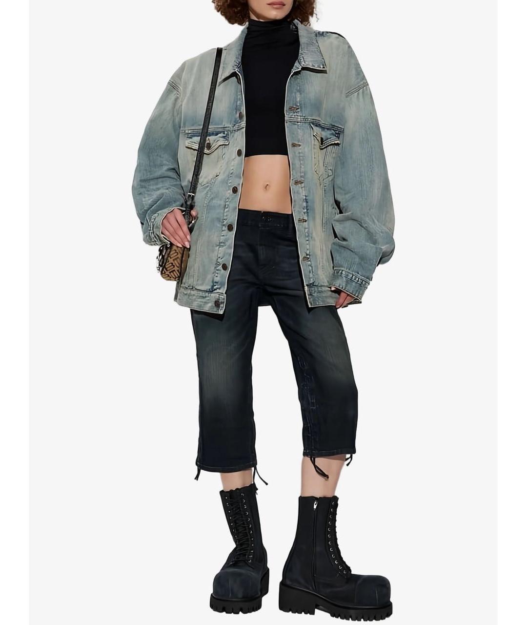BALENCIAGA Голубая хлопковая куртка, фото 6