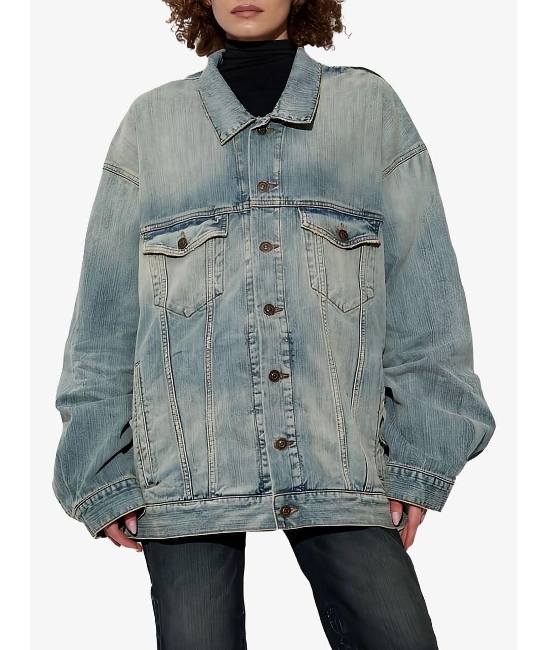 BALENCIAGA Голубая хлопковая куртка, фото 7