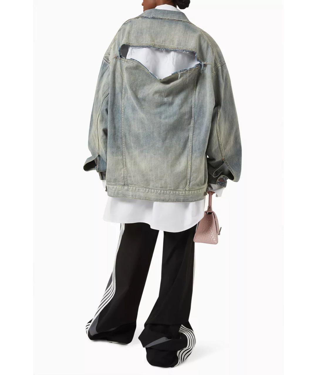 BALENCIAGA Голубая хлопковая куртка, фото 3