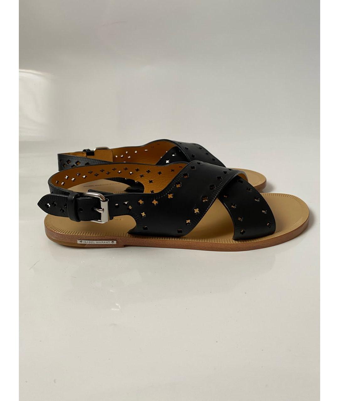 ISABEL MARANT Черные кожаные босоножки, фото 6