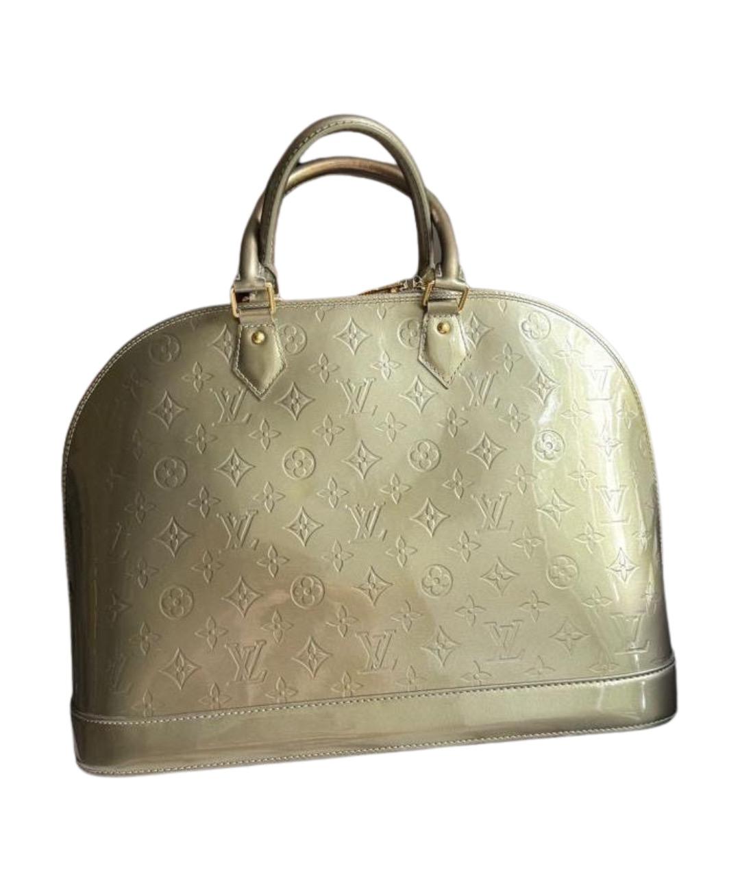 LOUIS VUITTON Хаки кожаная сумка с короткими ручками, фото 1