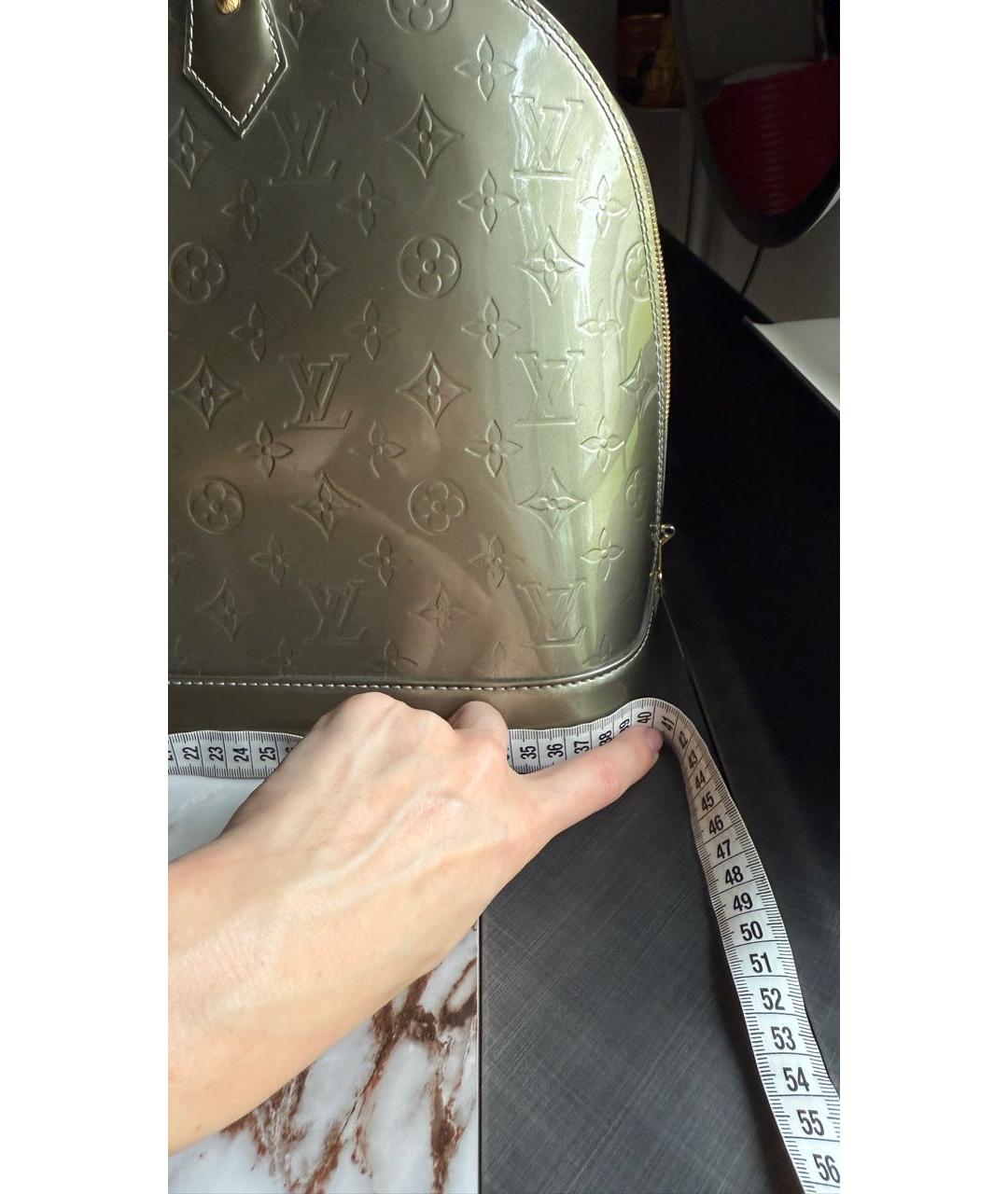 LOUIS VUITTON Хаки кожаная сумка с короткими ручками, фото 7