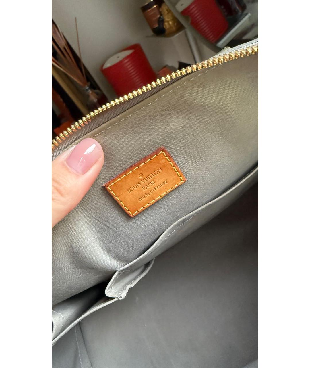LOUIS VUITTON Хаки кожаная сумка с короткими ручками, фото 8