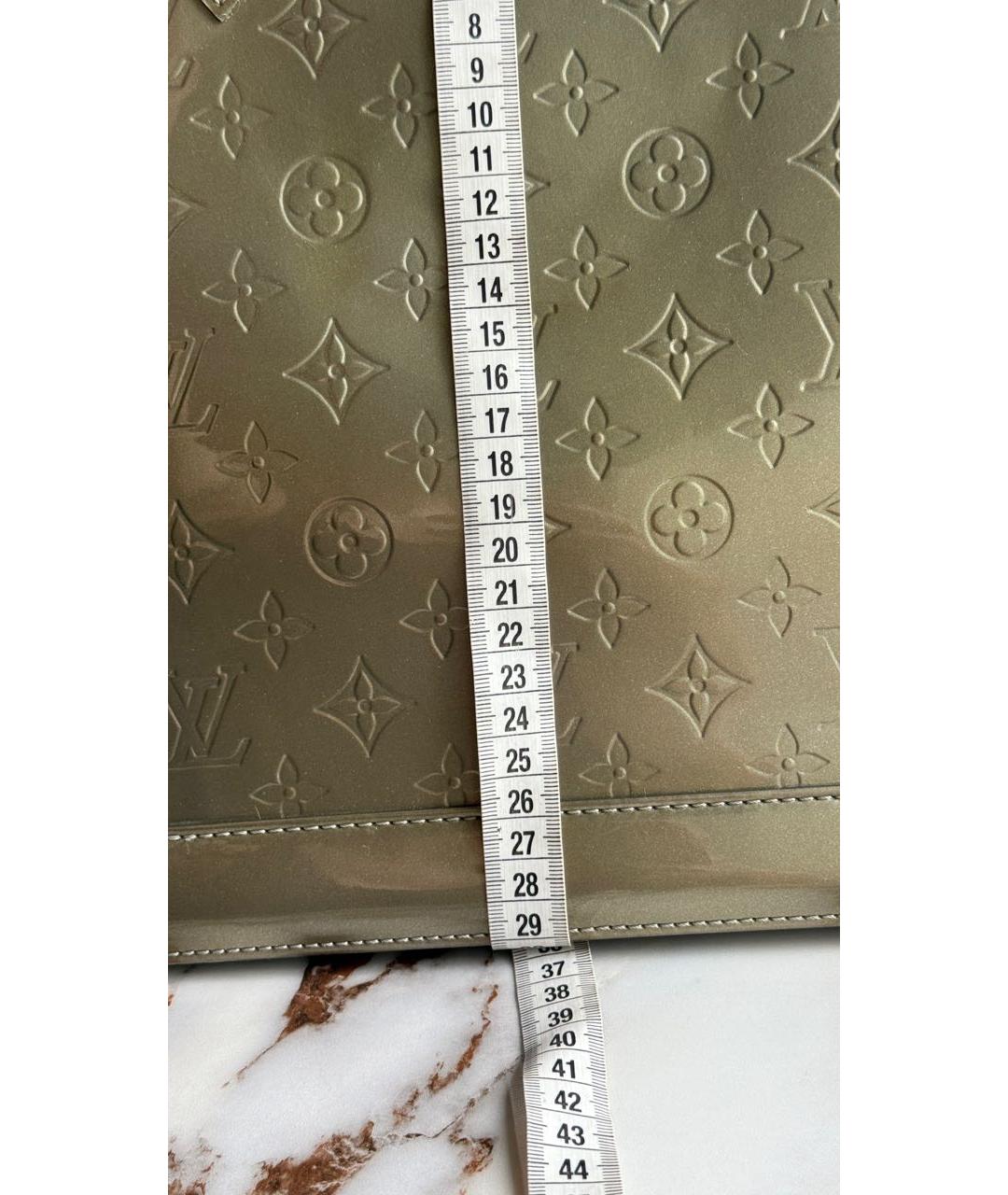 LOUIS VUITTON Хаки кожаная сумка с короткими ручками, фото 6