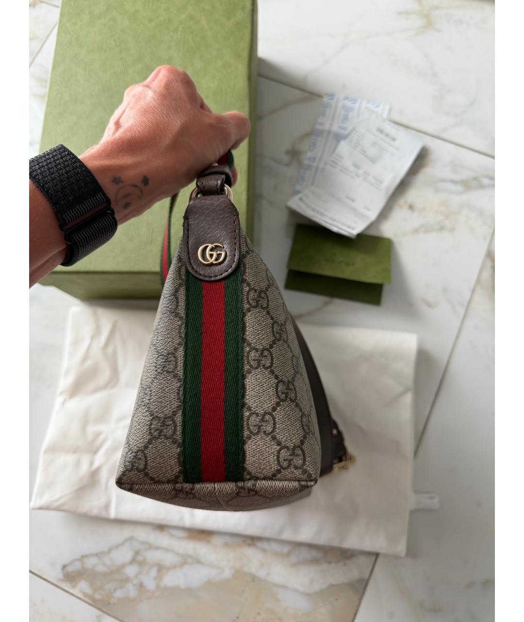 GUCCI Бежевая канва сумка через плечо, фото 2