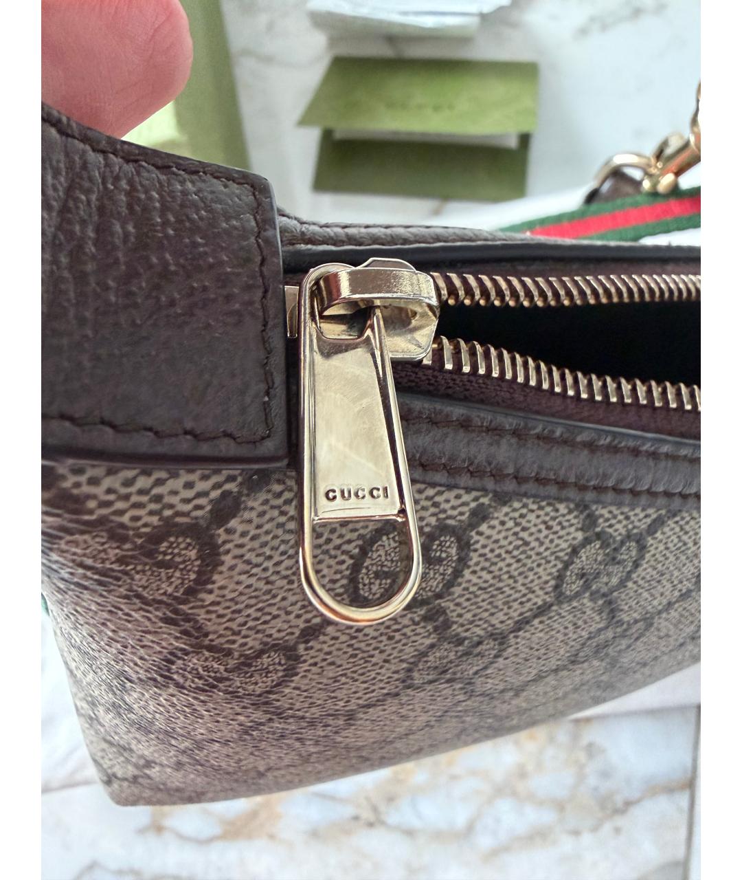 GUCCI Бежевая канва сумка через плечо, фото 3
