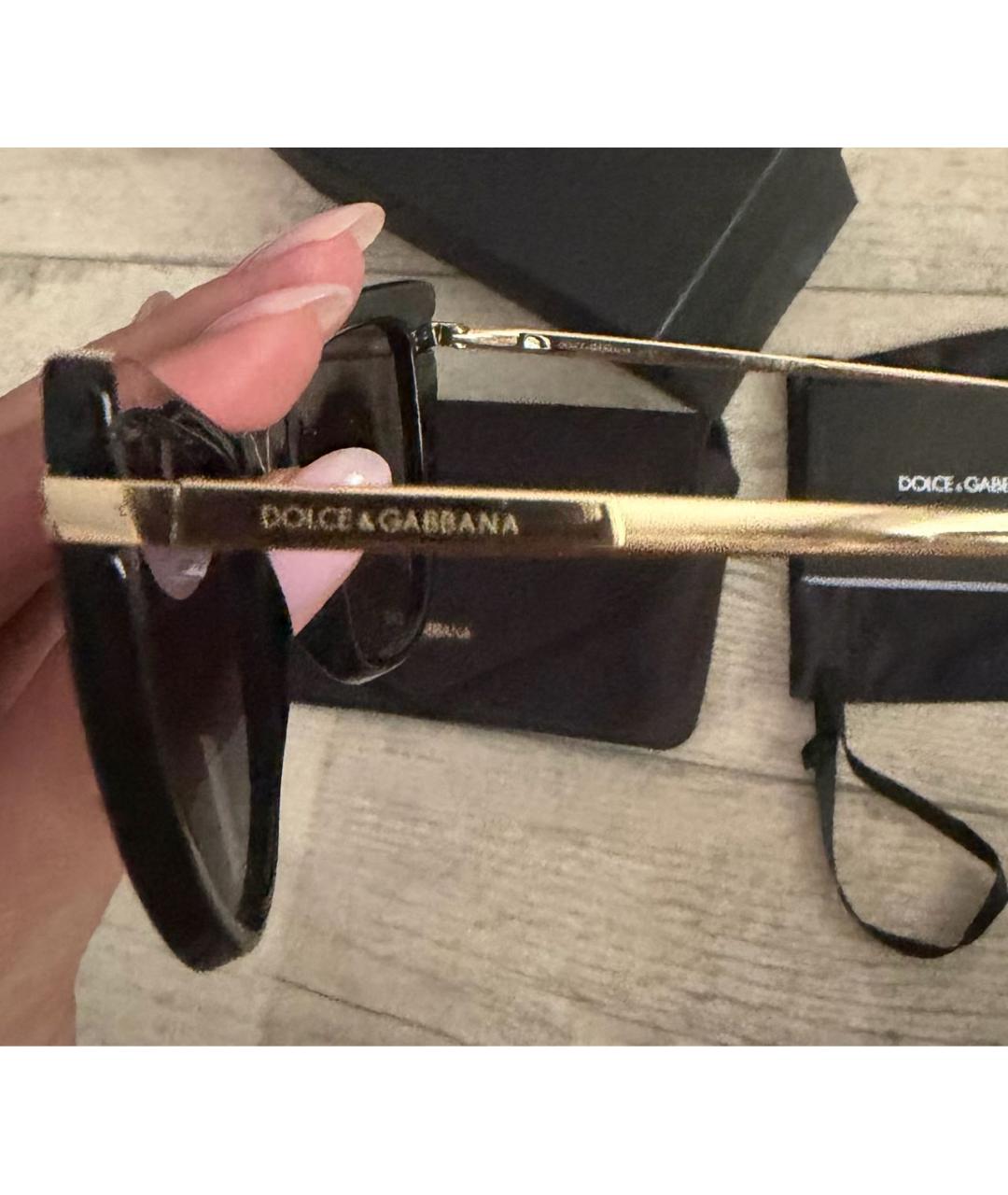 DOLCE&GABBANA Черные пластиковые солнцезащитные очки, фото 3