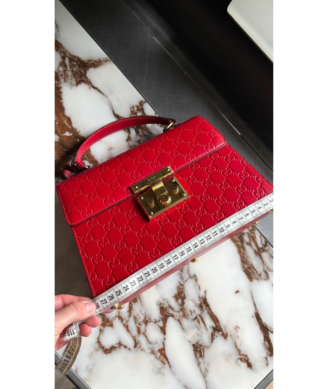GUCCI Красная кожаная сумка с короткими ручками, фото 8