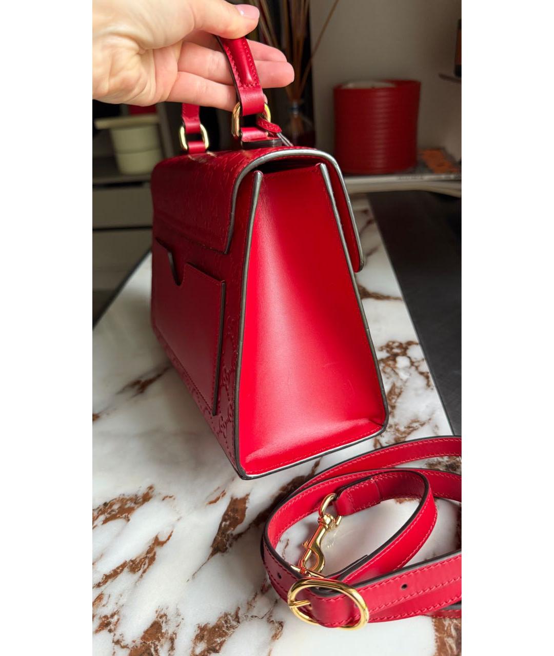 GUCCI Красная кожаная сумка с короткими ручками, фото 3