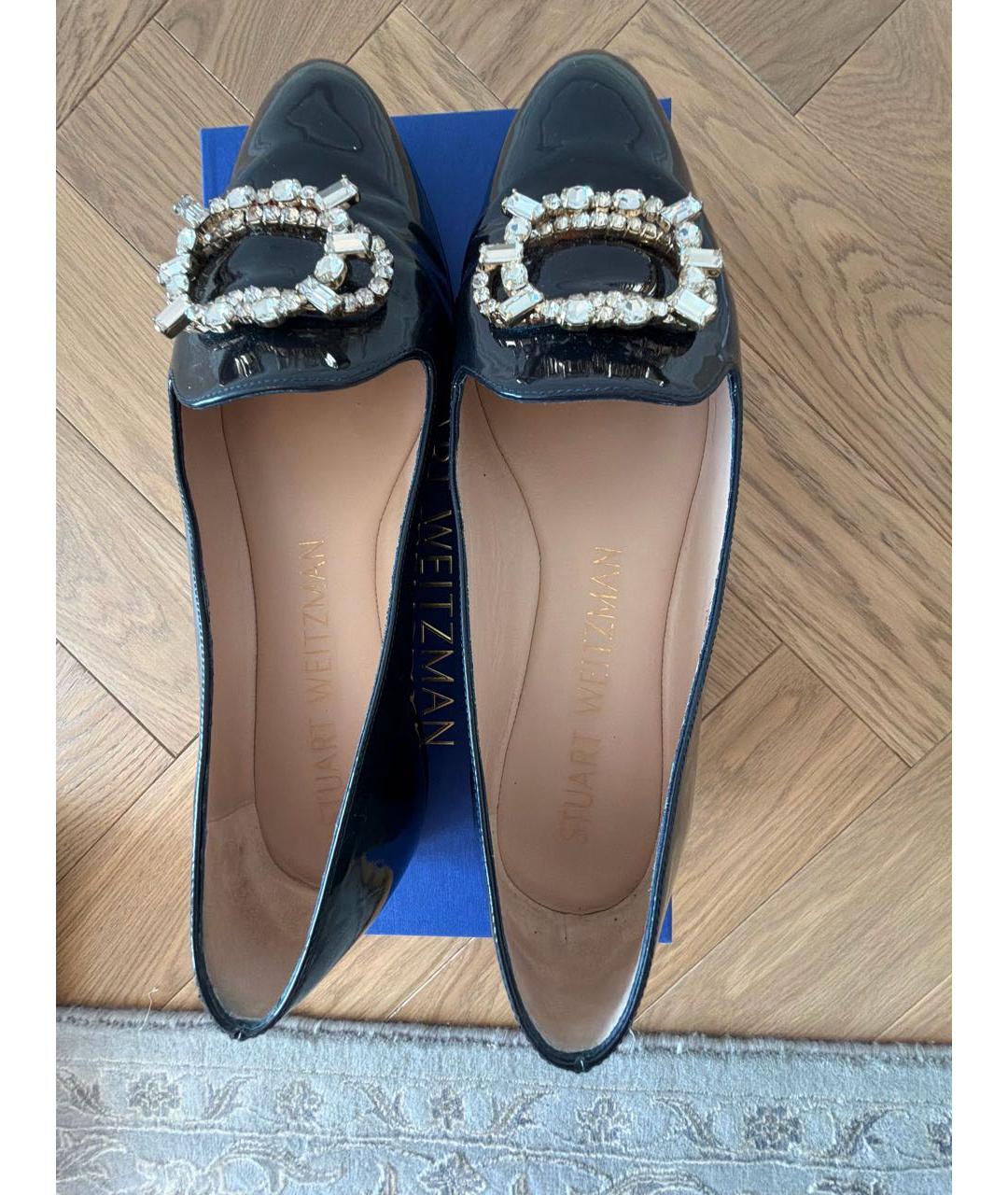 STUART WEITZMAN Темно-синие лоферы из лакированной кожи, фото 3