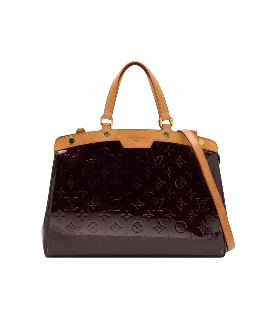 LOUIS VUITTON Бордовая кожаная сумка с короткими ручками, фото 1