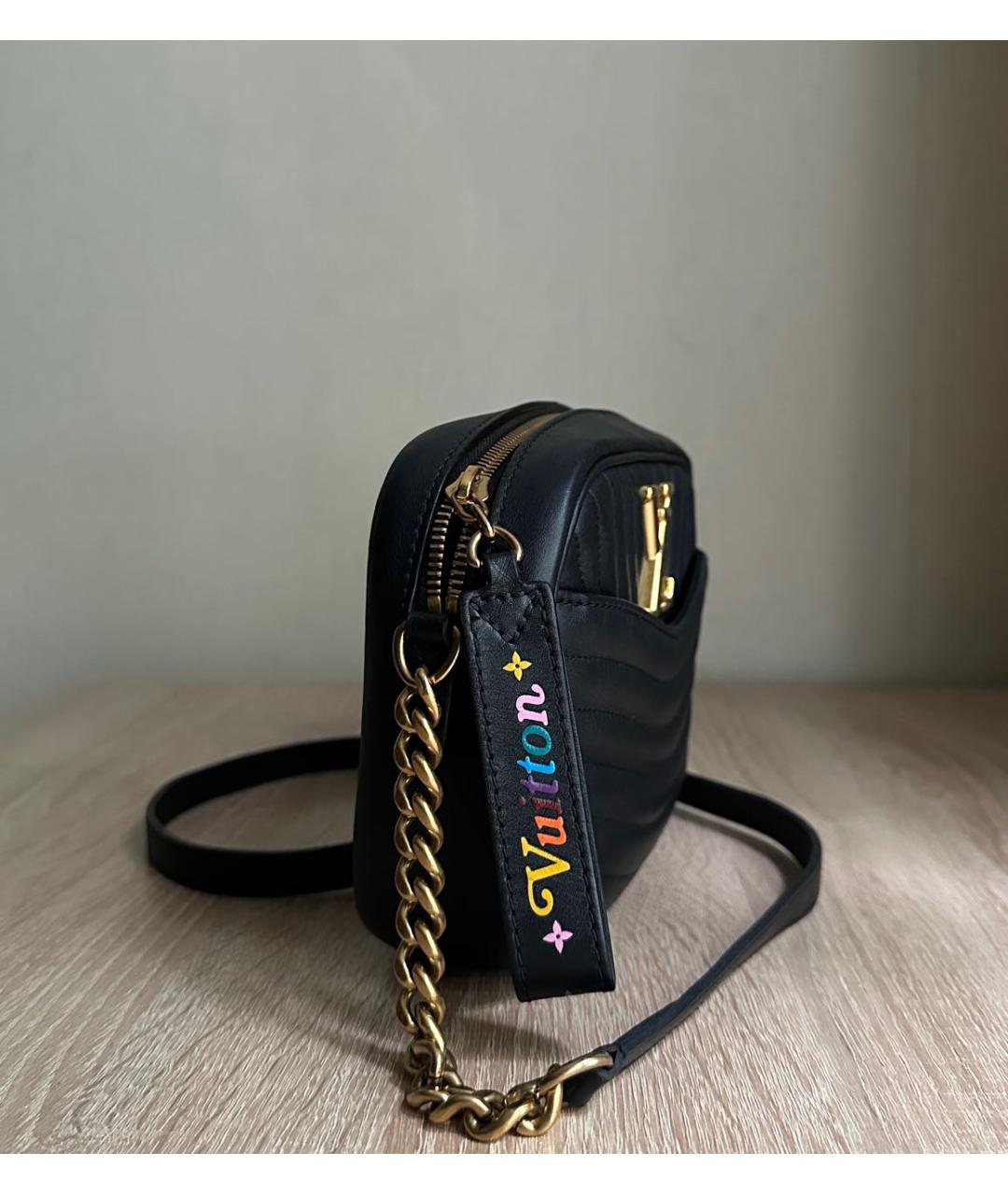 LOUIS VUITTON Черная кожаная сумка через плечо, фото 5