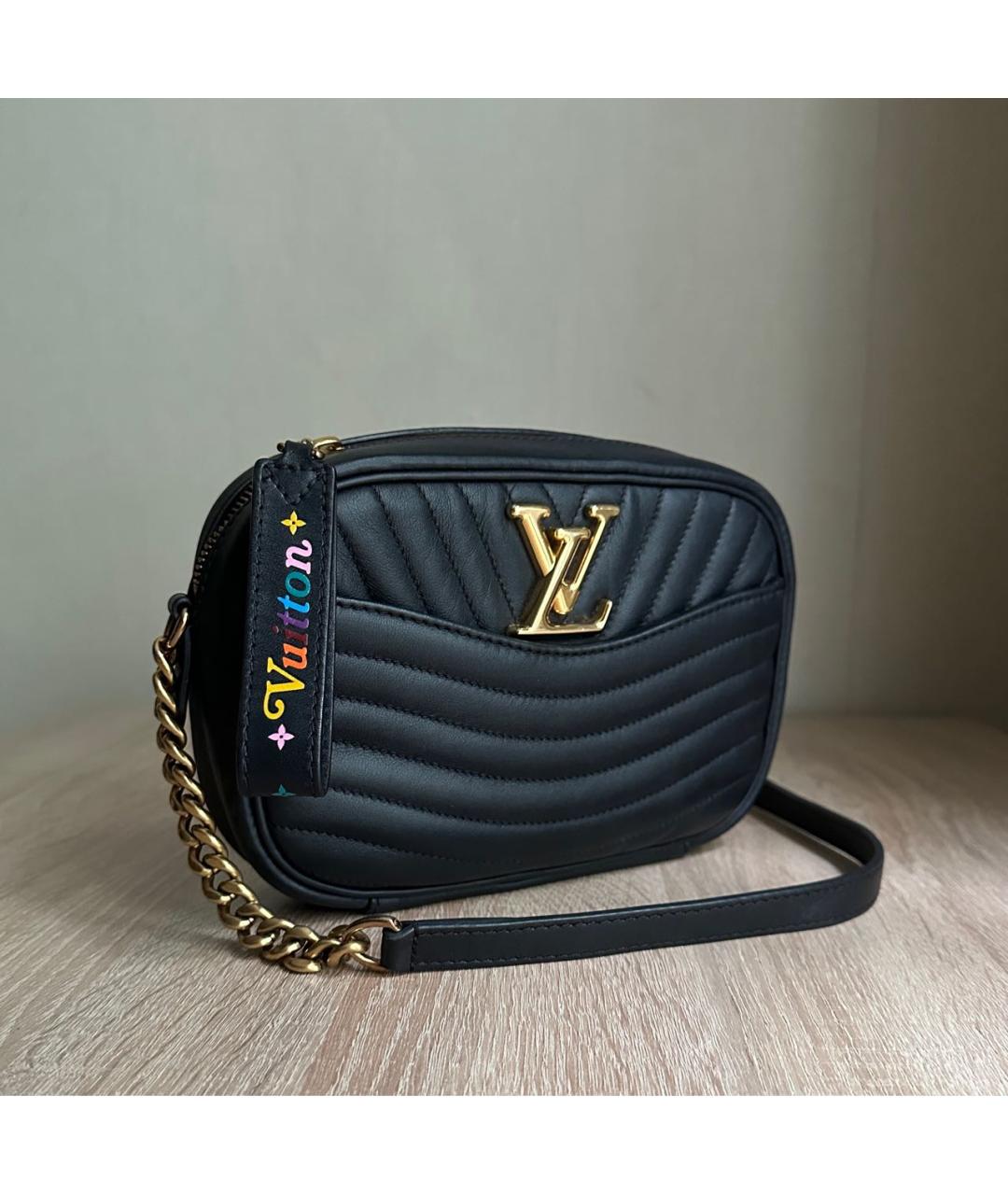 LOUIS VUITTON Черная кожаная сумка через плечо, фото 4