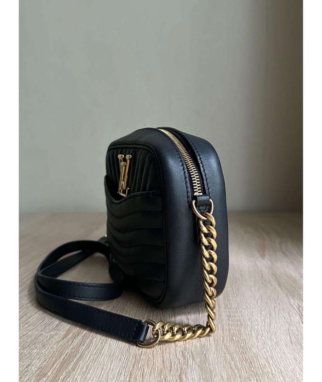 LOUIS VUITTON Черная кожаная сумка через плечо, фото 6