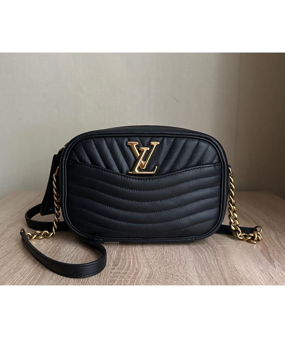 LOUIS VUITTON Черная кожаная сумка через плечо, фото 9