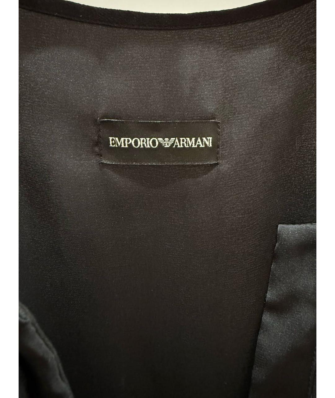 EMPORIO ARMANI Черное шелковое повседневное платье, фото 3