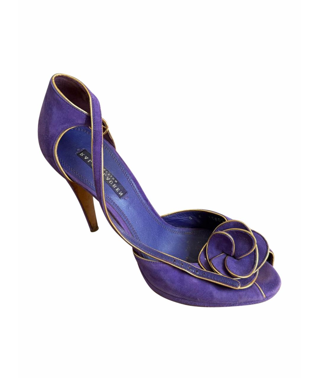 RALPH LAUREN PURPLE LABEL Фиолетовые замшевые туфли, фото 1