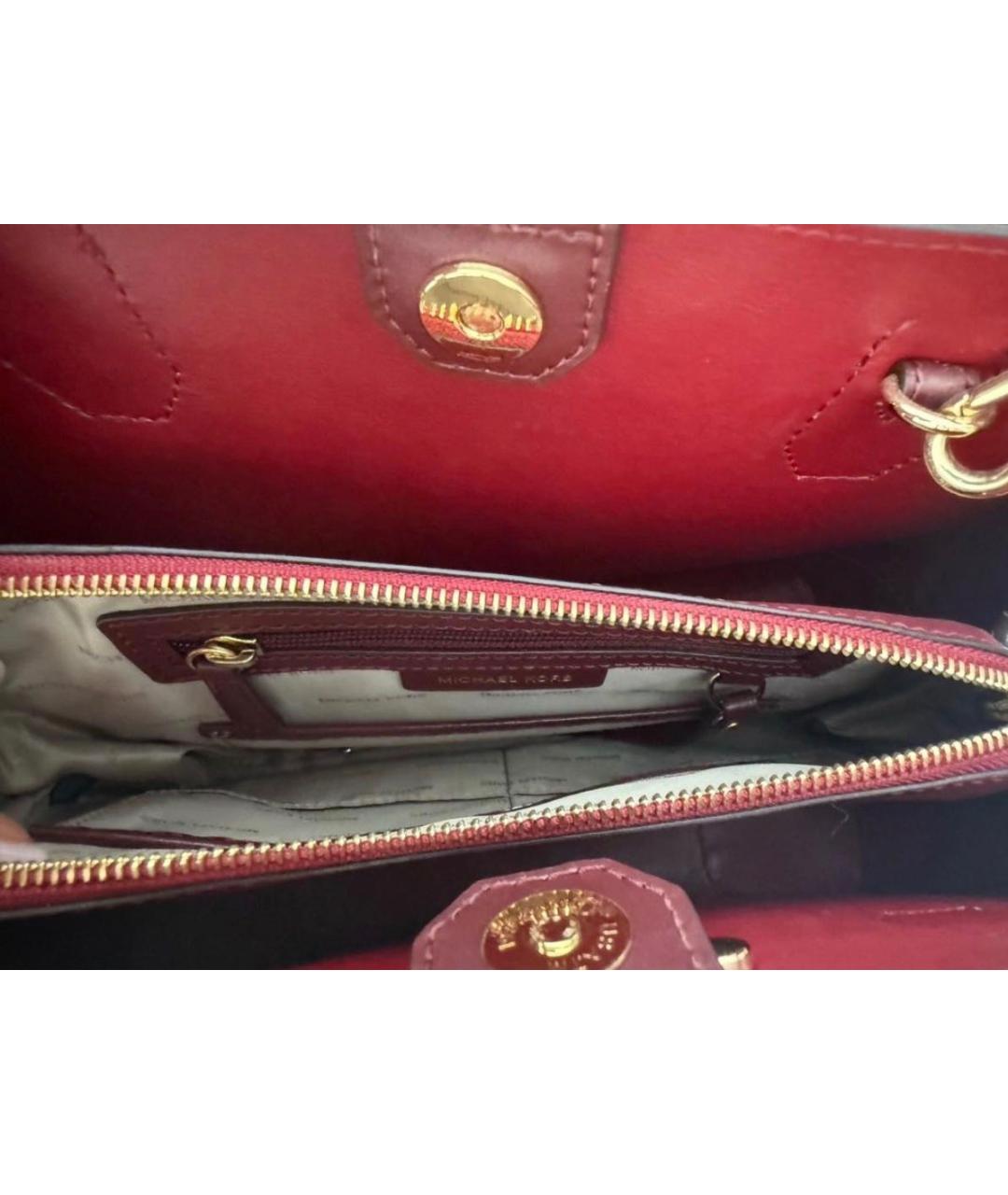 MICHAEL KORS Бордовая кожаная сумка через плечо, фото 5