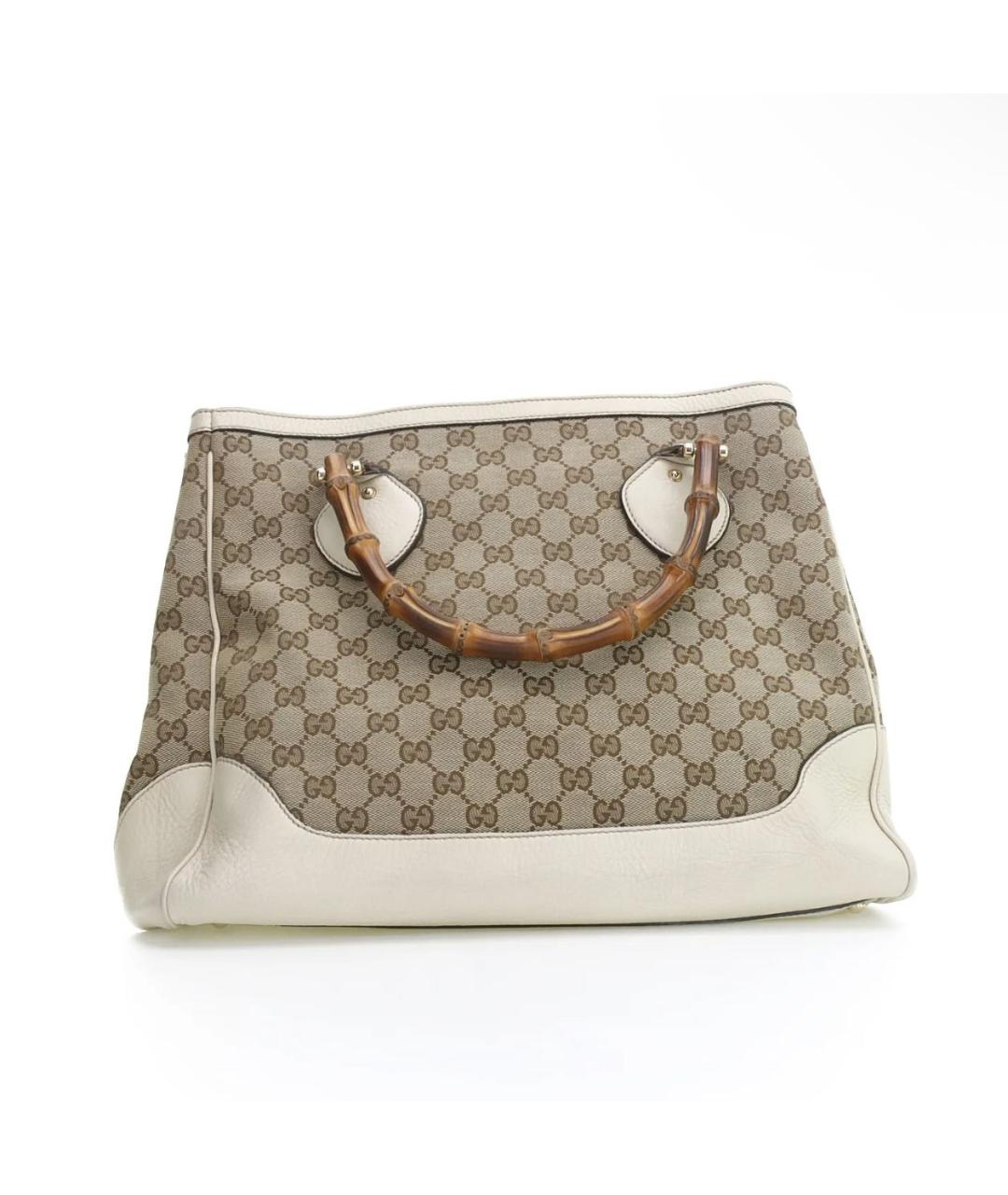 GUCCI Бежевая канва сумка с короткими ручками, фото 8