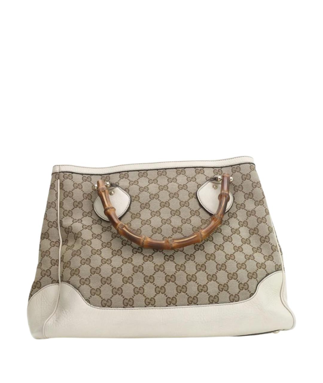 GUCCI Бежевая канва сумка с короткими ручками, фото 1