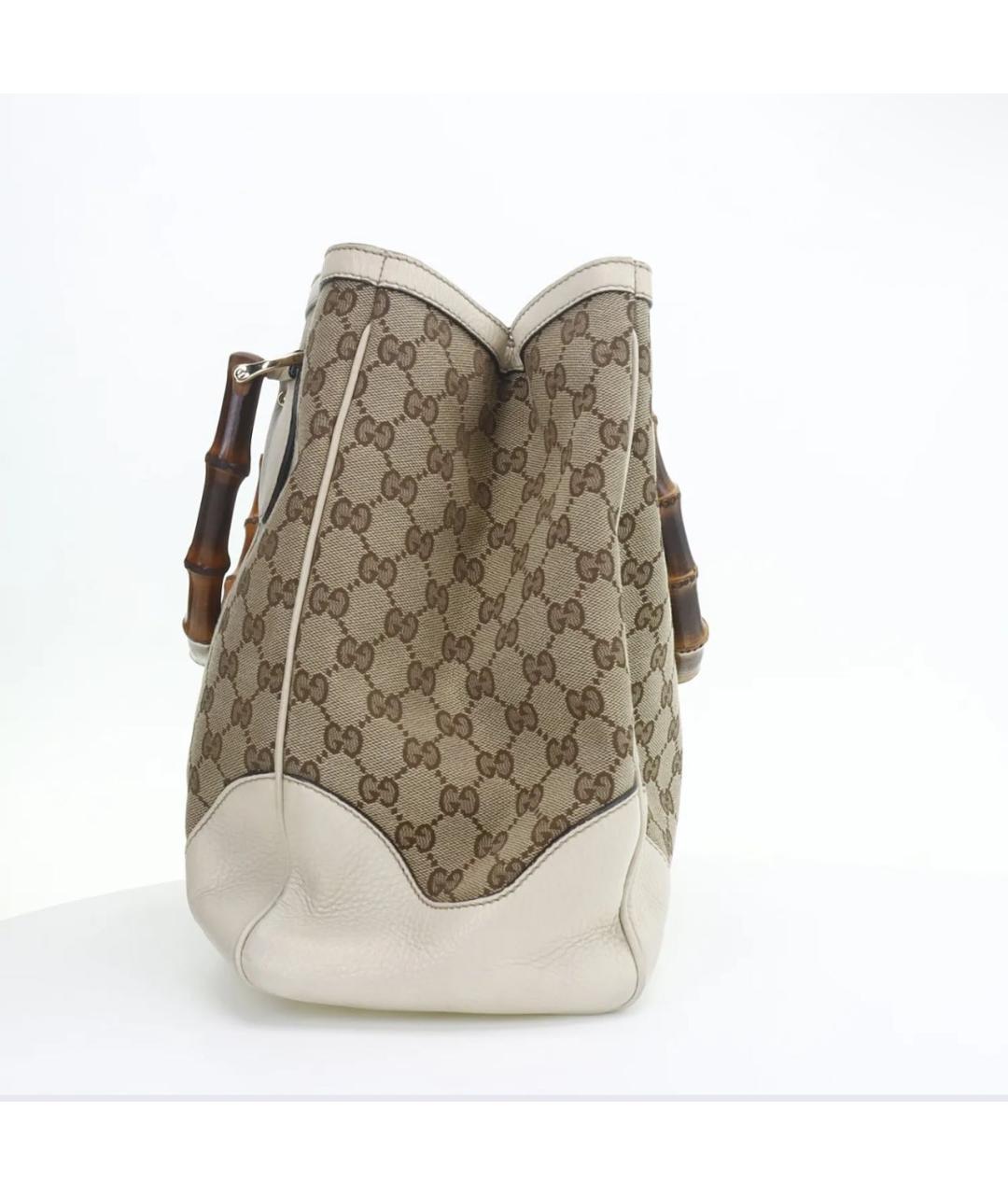 GUCCI Бежевая канва сумка с короткими ручками, фото 3