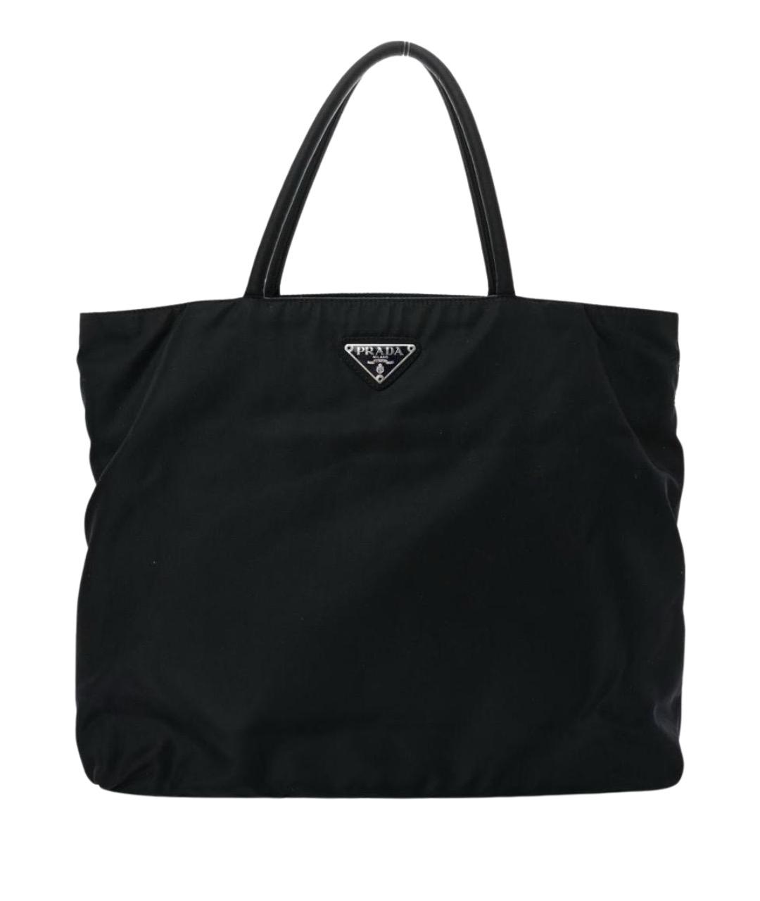 PRADA Черная нейлоновая сумка тоут, фото 1