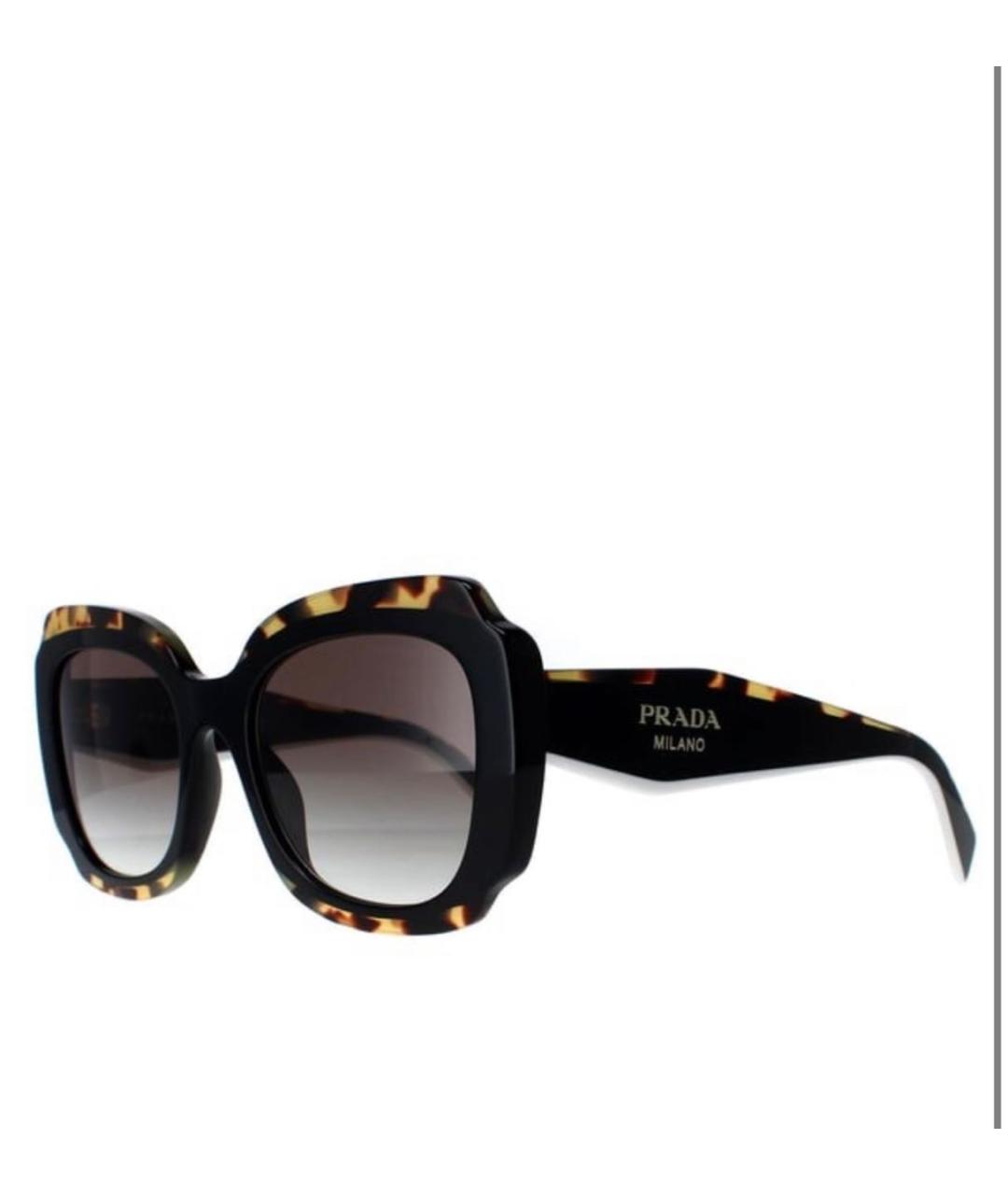 PRADA Черные пластиковые солнцезащитные очки, фото 2