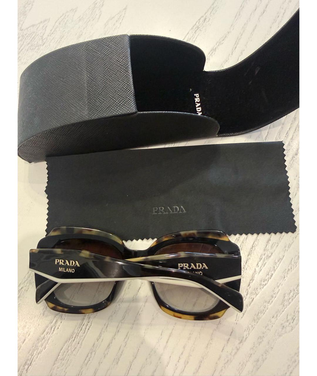 PRADA Черные пластиковые солнцезащитные очки, фото 5