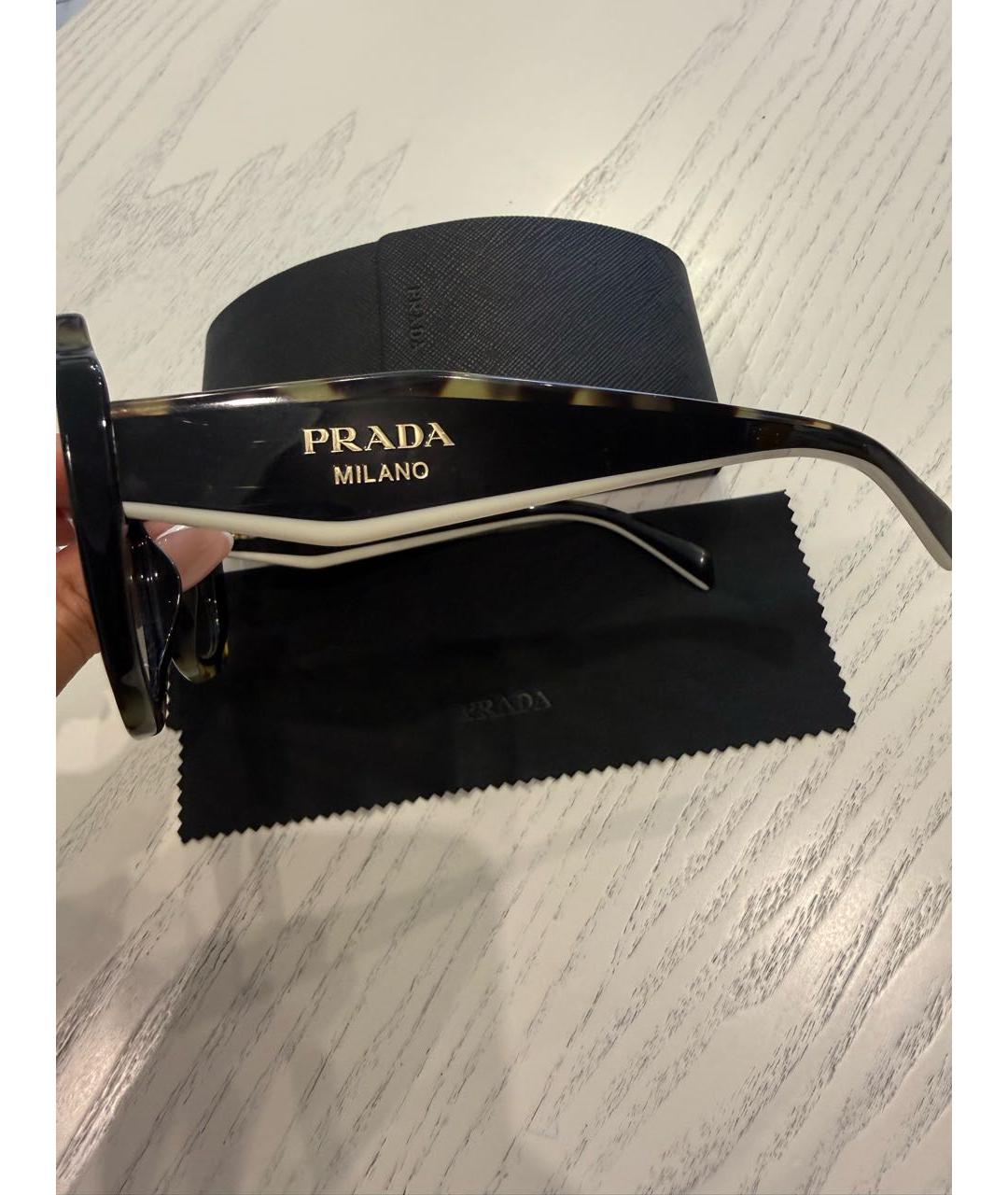 PRADA Черные пластиковые солнцезащитные очки, фото 3