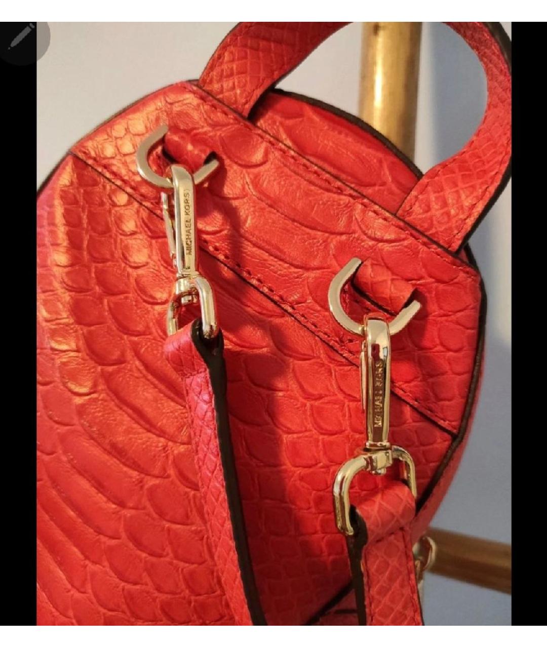 MICHAEL KORS Оранжевый кожаный рюкзак, фото 3