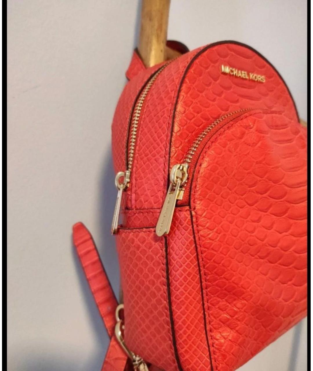 MICHAEL KORS Оранжевый кожаный рюкзак, фото 2