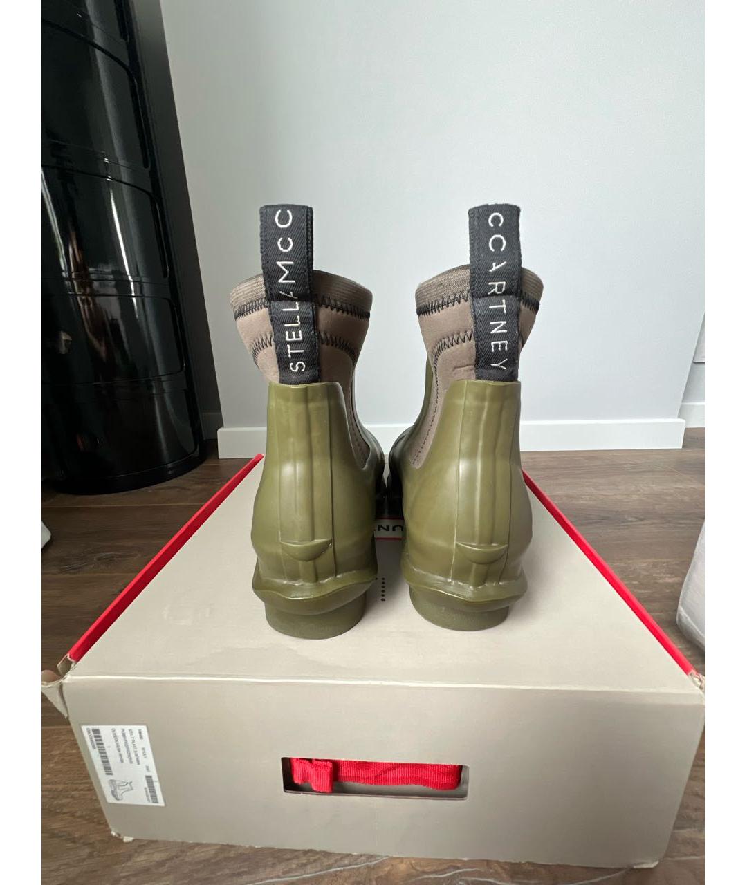 STELLA MCCARTNEY Хаки резиновые полусапоги, фото 4