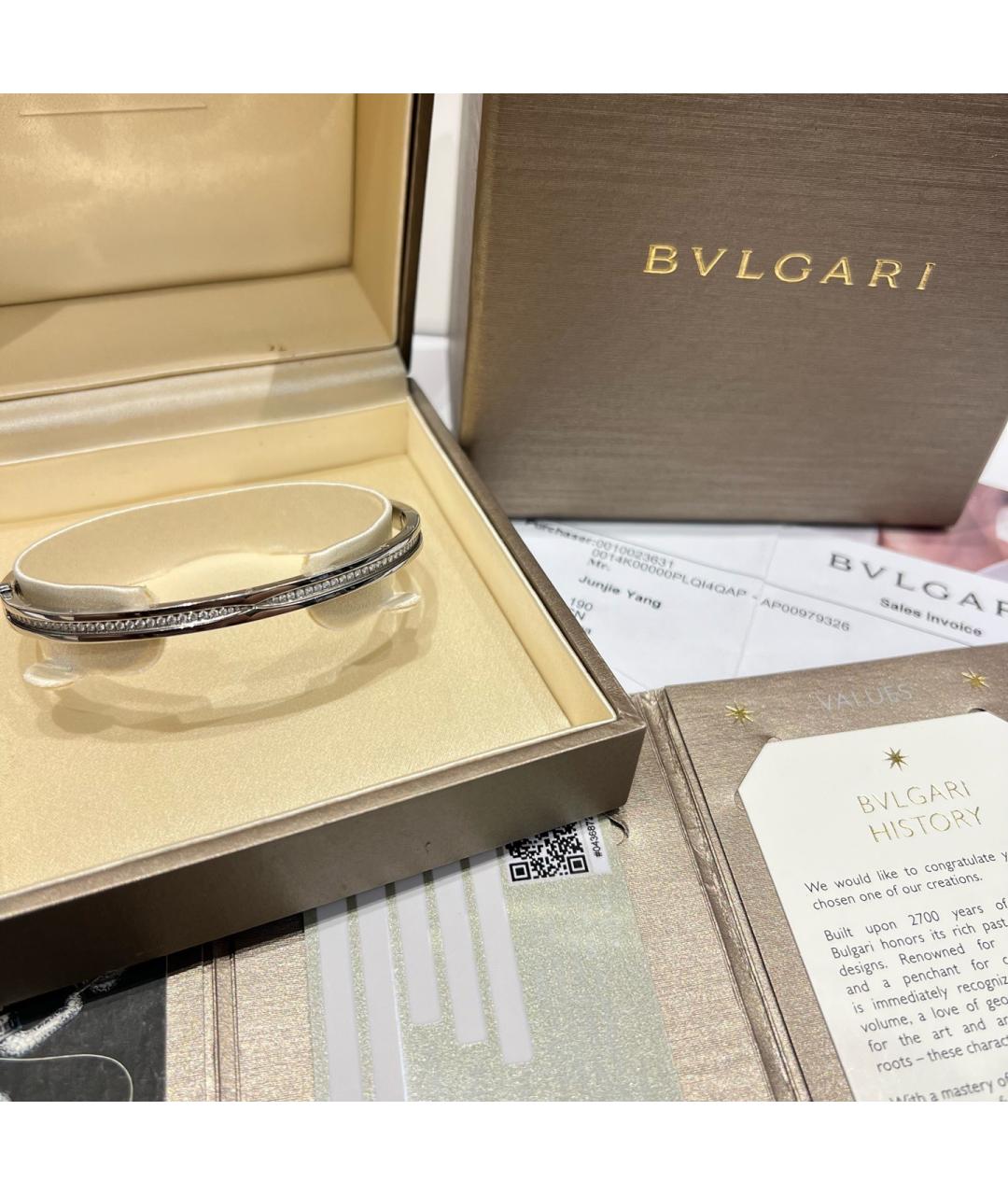 BVLGARI Серебряный браслет из белого золота, фото 3