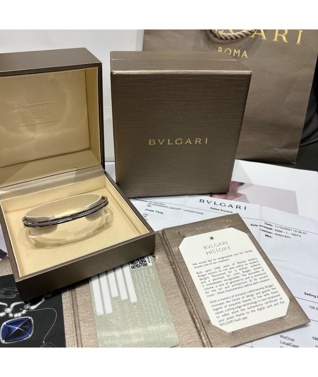 BVLGARI Серебряный браслет из белого золота, фото 4