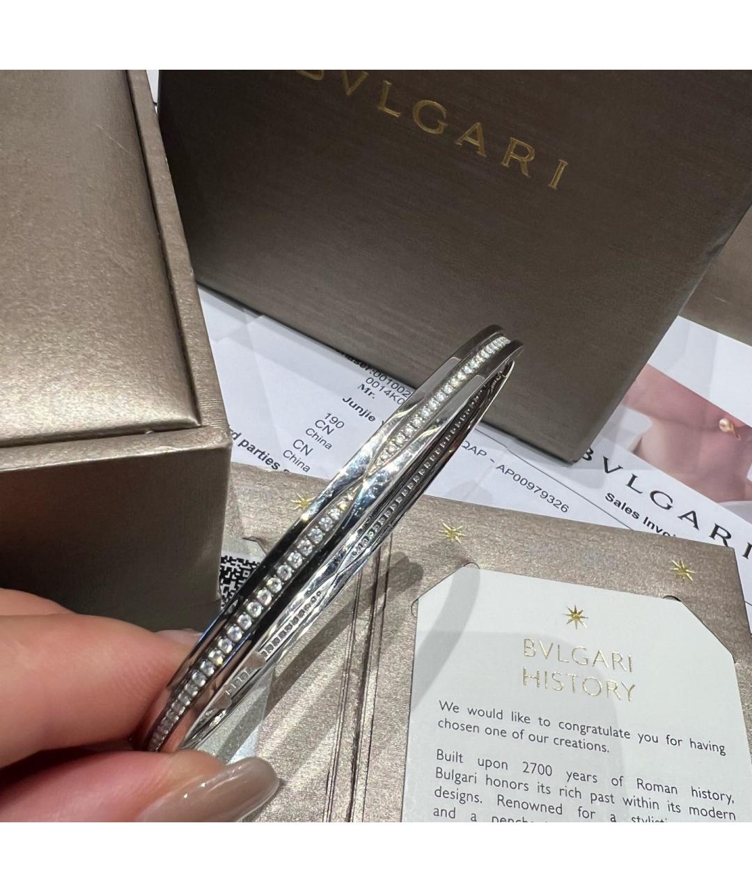 BVLGARI Серебряный браслет из белого золота, фото 6