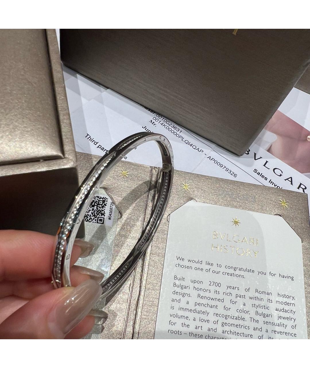 BVLGARI Серебряный браслет из белого золота, фото 7