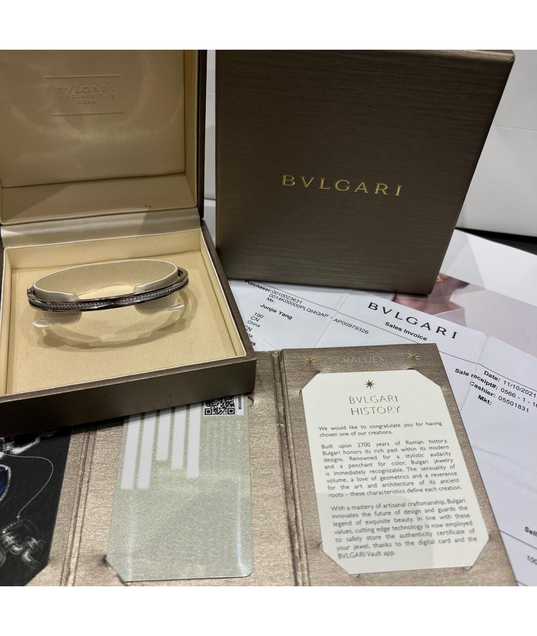 BVLGARI Серебряный браслет из белого золота, фото 2